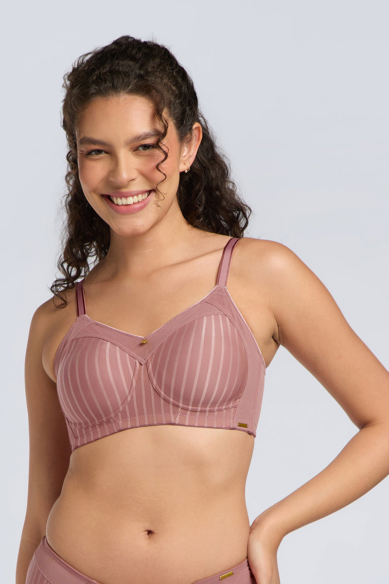 CONTOURED COMFORT SUPPORT BRA - OLD ROSE - Image 1 of 5