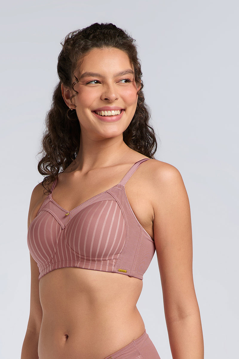 CONTOURED COMFORT SUPPORT BRA - OLD ROSE - Image 4 of 5