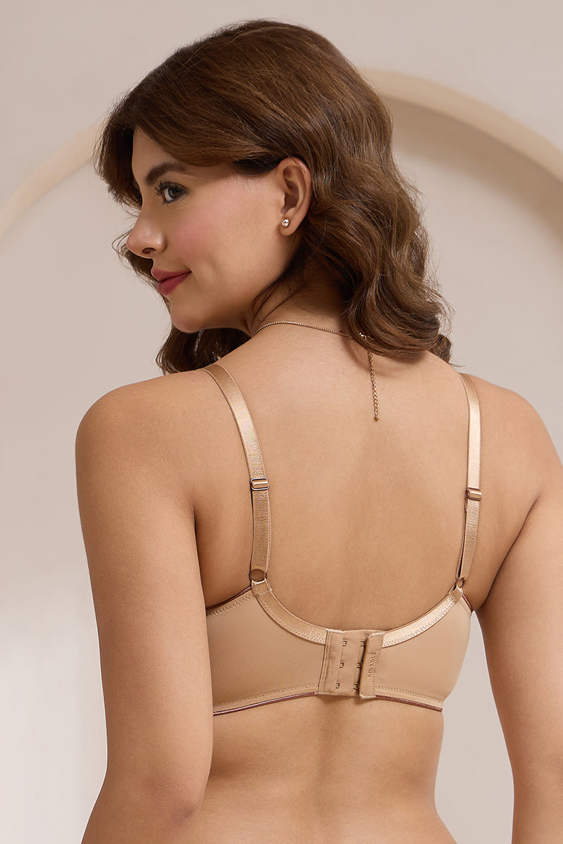 Casual Chic Padded Non-Wired T-Shirt Bra - Sandalwood & Cappuchino