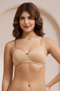 Casual Chic Padded Non-Wired T-Shirt Bra - Sandalwood & Cappuchino thumbnail 1
