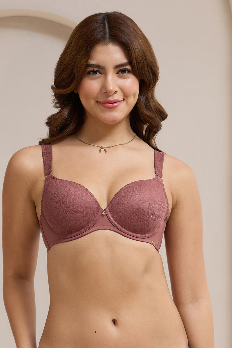 Floral Enchante Padded Wired Bra - Apple Butter - Image 1 of 5