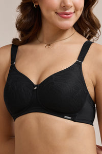 Floral Enchante Padded Non-Wired Bra - Black thumbnail 3