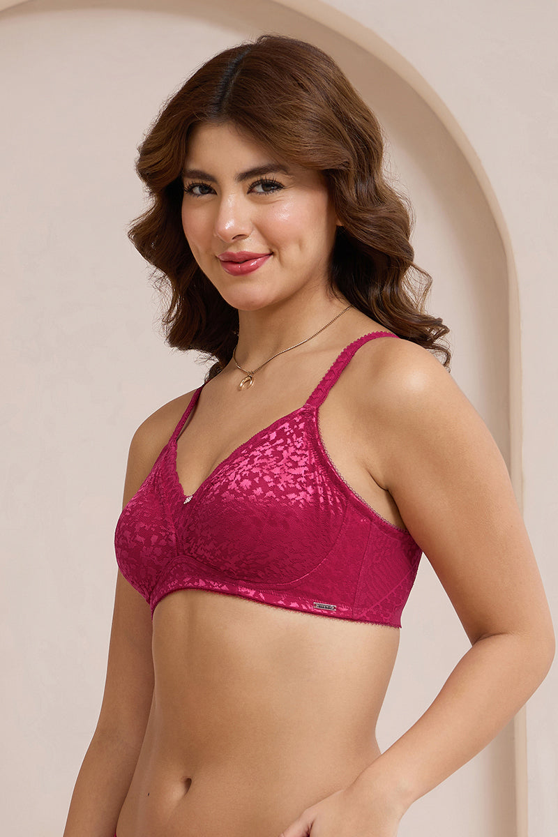 Allure Embrace Non-Padded Non-Wired Bra - Persian Red - Image 3 of 5