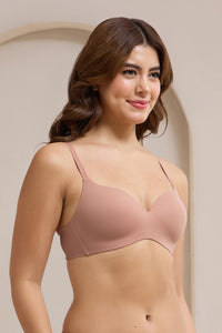 Bared Breezy Padded Non-Wired Bra - Cameo Brown thumbnail 3