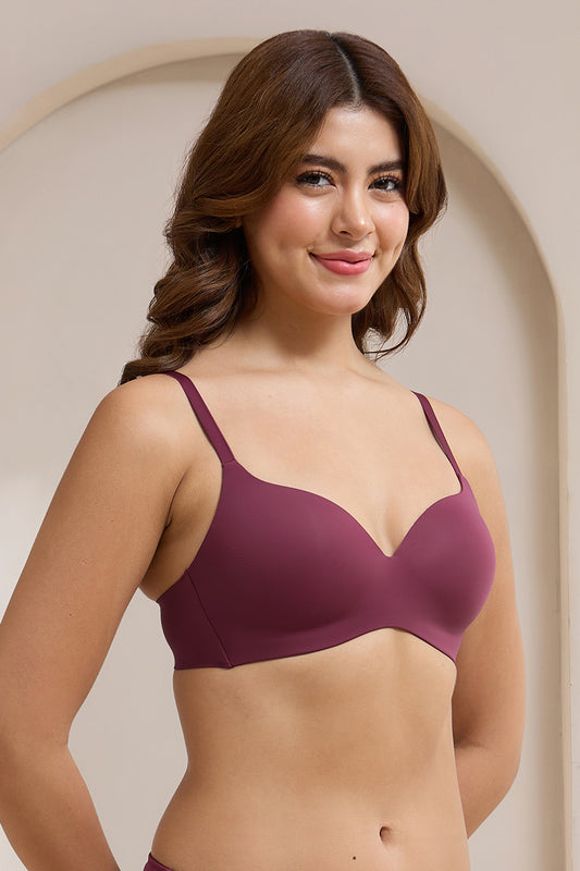 Bare’d Breezy Padded Non-Wired Bra - Rhododendron