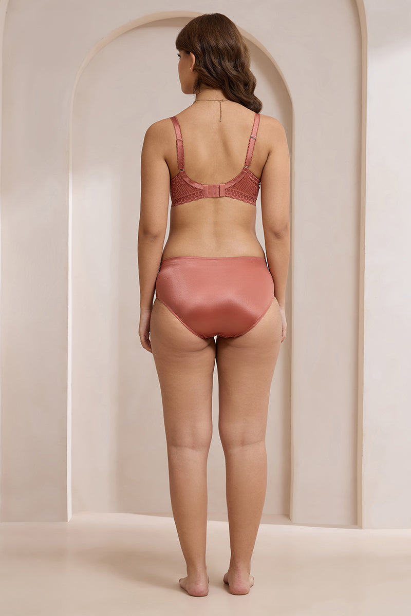 Allure Lace Non-Padded Wired Bra - Etruscan Red