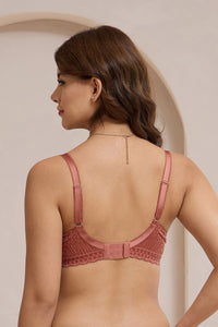 Allure Lace Non-Padded Wired Bra - Etruscan Red thumbnail 2