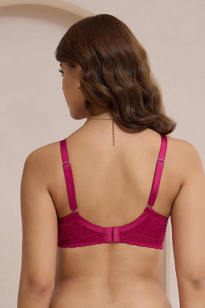 Allure Lace Non-Padded Wired Bra - Persian Red