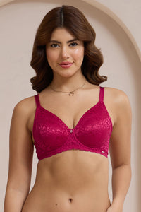 Allure Lace Non-Padded Wired Bra - Persian Red thumbnail 1