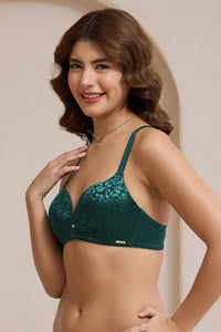 Allure Plunge Padded Non-Wired Bra - Botanical Garden thumbnail 3
