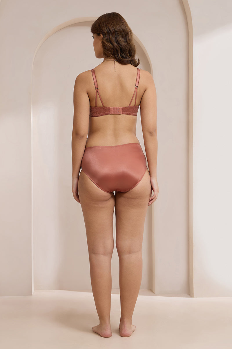 Allure Plunge Padded Non-Wired Bra - Etruscan Red - Image 6 of 6