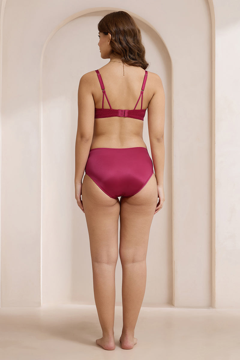 Allure Plunge Padded Non-Wired Bra - Persian Red