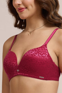 Allure Plunge Padded Non-Wired Bra - Persian Red thumbnail 4