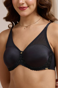 Glimmer Lace Padded Wired Bra - Black thumbnail 4