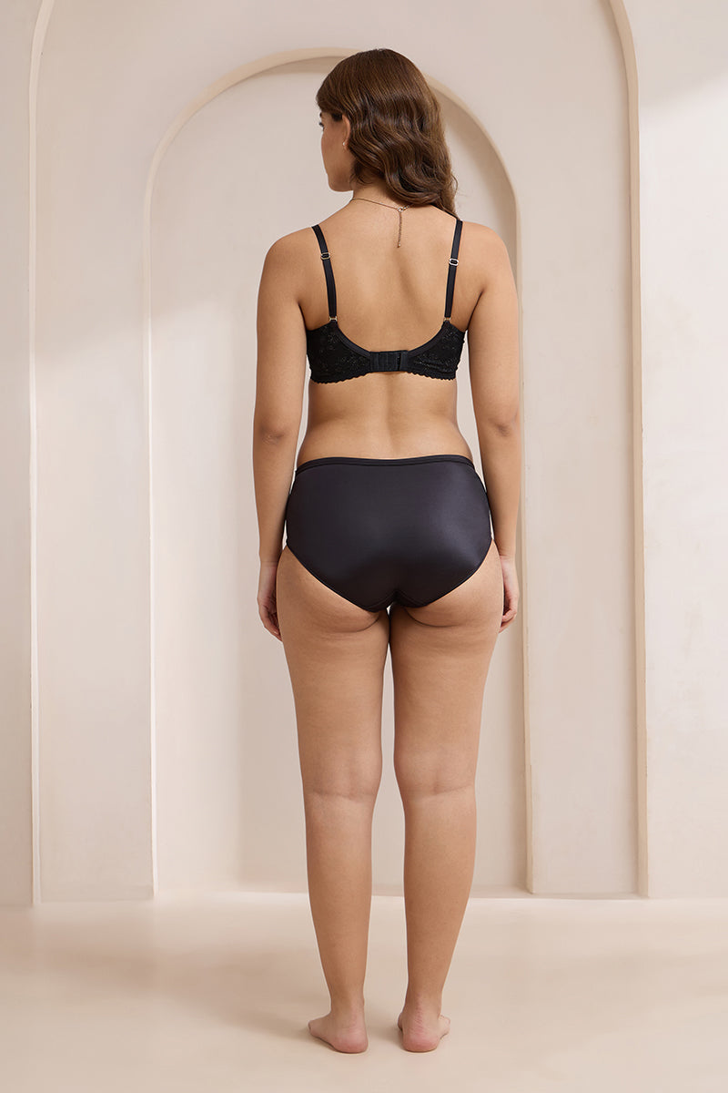 Glimmer Lace Padded Non-Wired T-Shirt Bra - Black