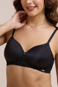 Glimmer Lace Padded Non-Wired T-Shirt Bra - Black thumbnail 4