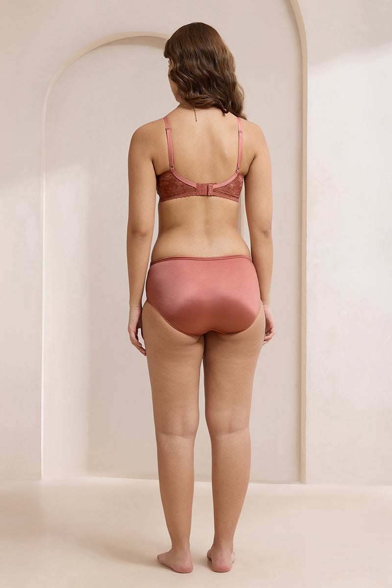 Glimmer Lace Padded Non-Wired T-Shirt Bra - Canyon Rose