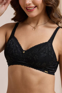 Glimmer Lace Non-Padded Non-Wired Bra - Black thumbnail 4