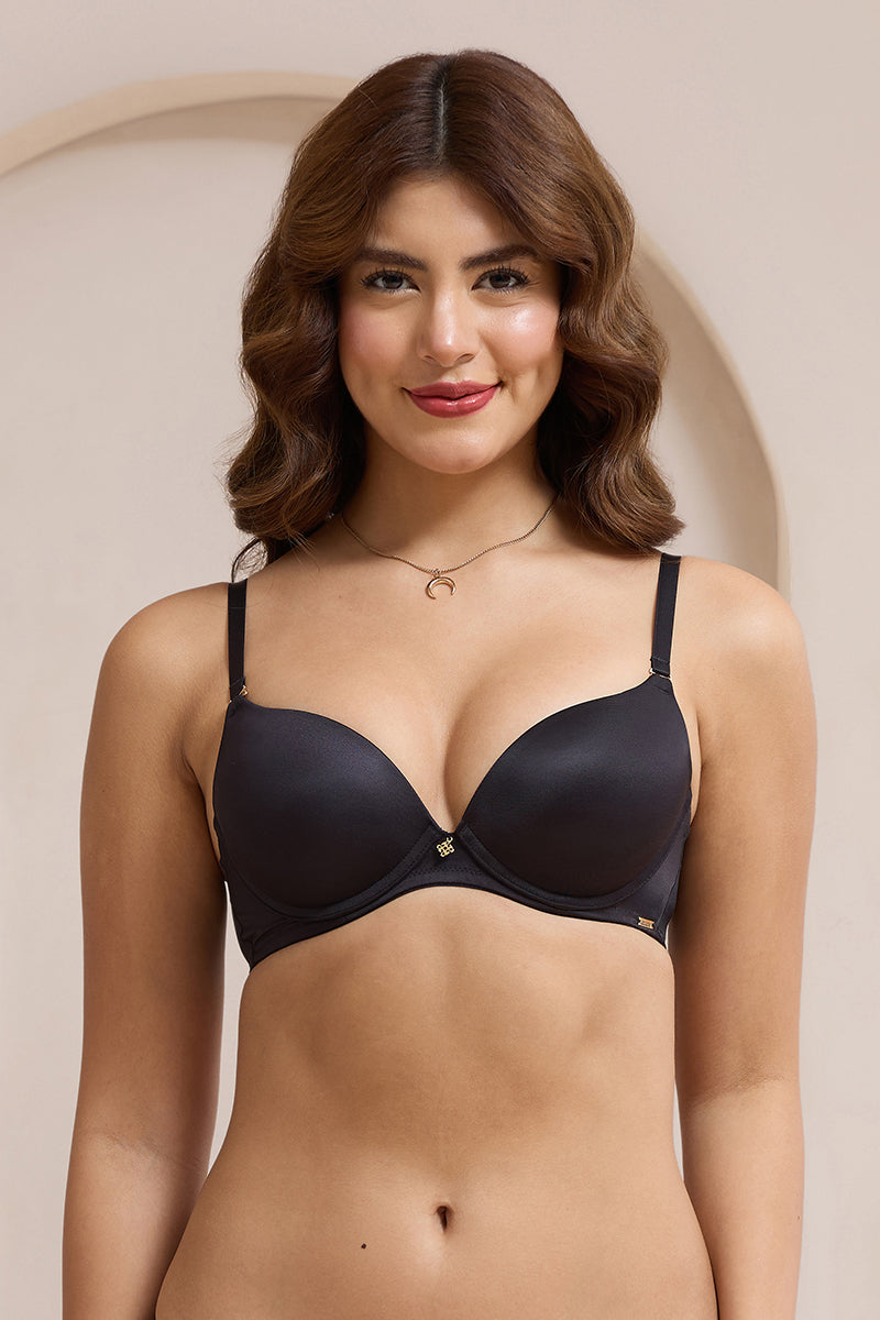 Glimmer Padded Wired Push-Up Bra - Black - Image 1 of 7