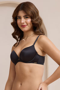 Glimmer Padded Wired Push-Up Bra - Black thumbnail 3