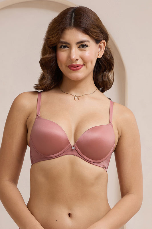 Glimmer Padded Wired Push-Up Bra - Canyon Rose
