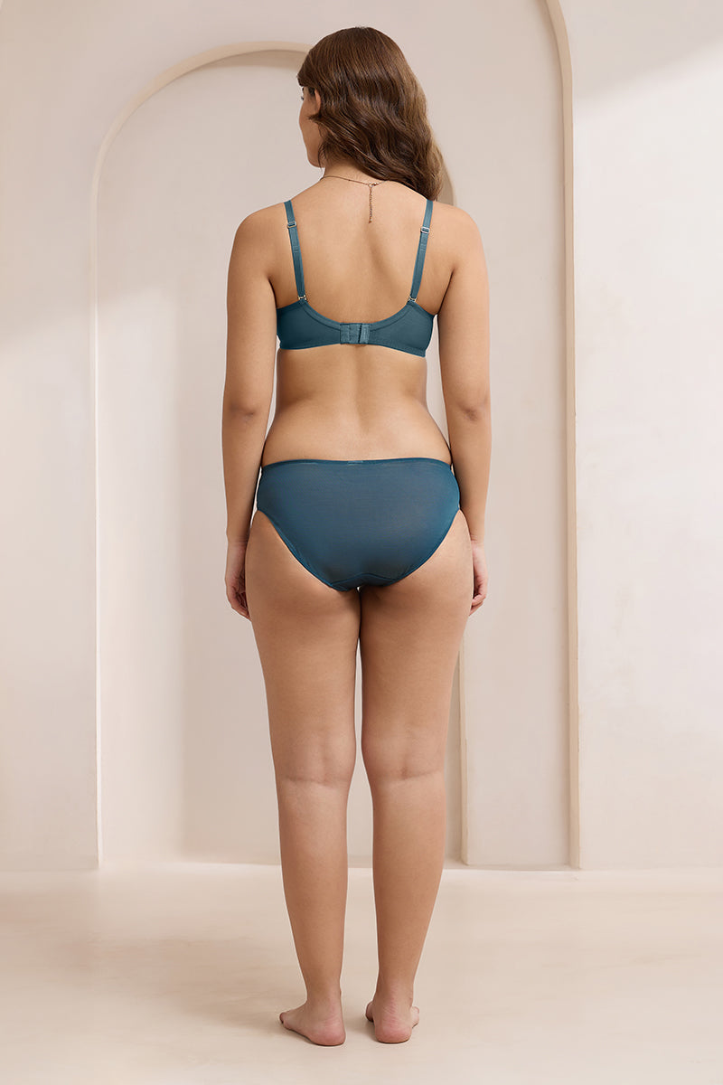 Glimmer Padded Wired Push-Up Bra - Reflecting Pond - Image 6 of 6