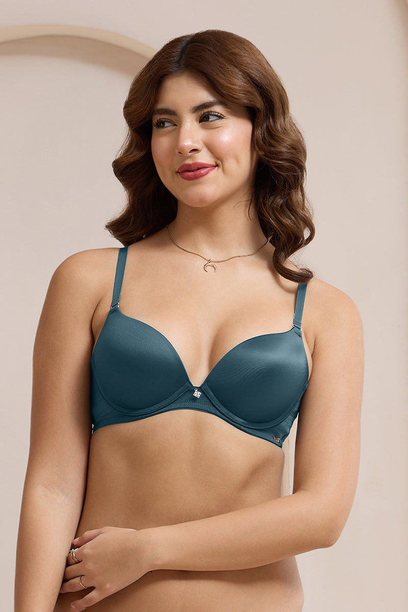 Glimmer Padded Wired Push-Up Bra - Reflecting Pond - Image 1 of 6