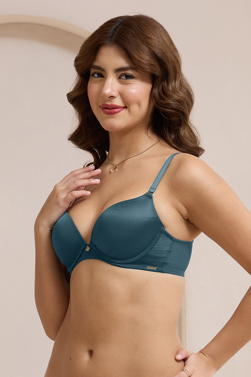 Glimmer Padded Wired Push-Up Bra - Reflecting Pond