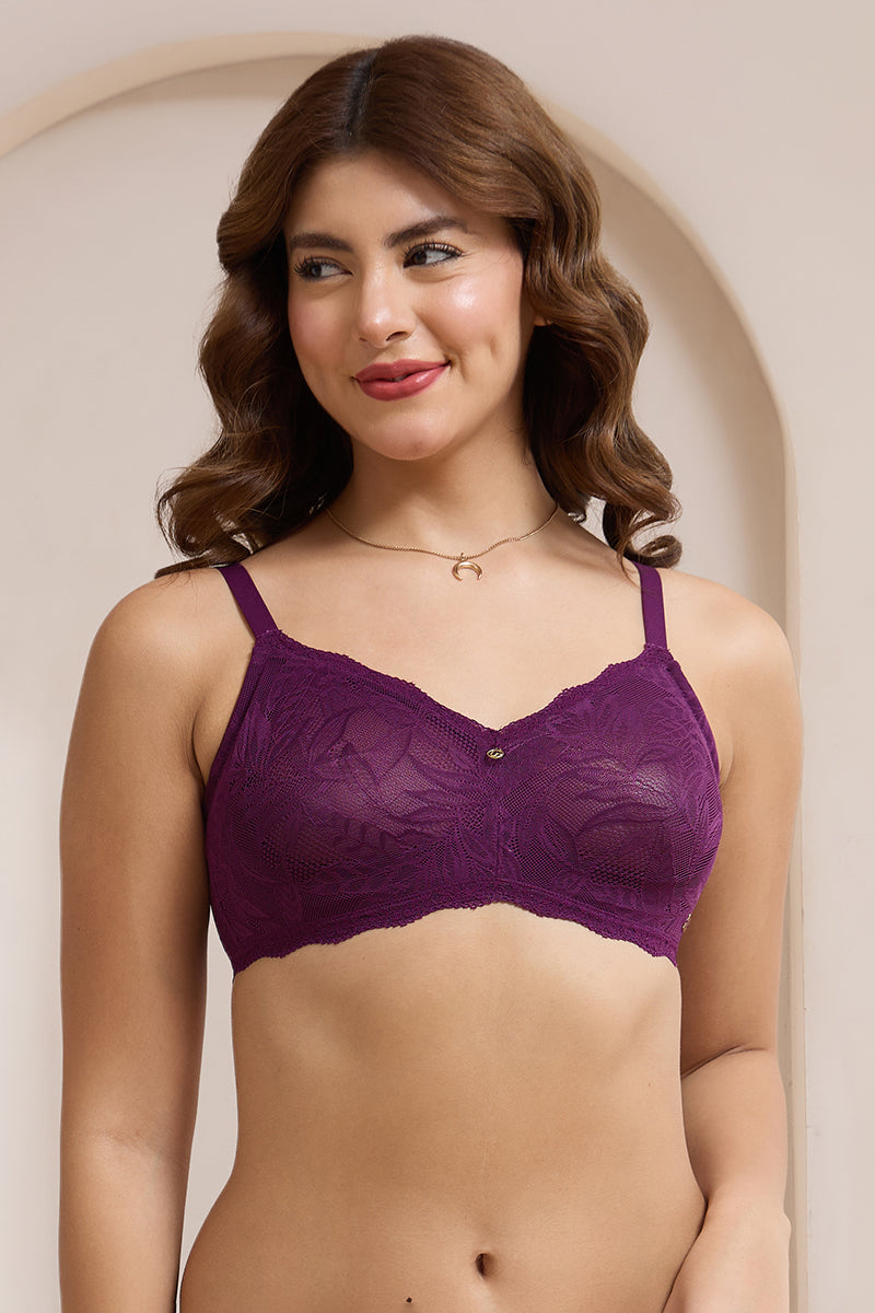 Lush Lace Comfort Non-Padded Non-Wired Bra - Pickled Beet - Image 1 of 7