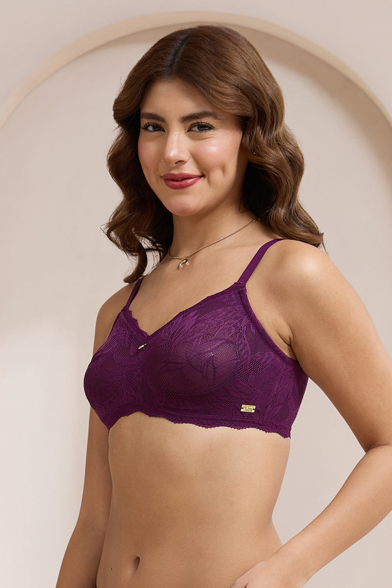 Lush Lace Comfort Non-Padded Non-Wired Bra - Pickled Beet - Image 3 of 7