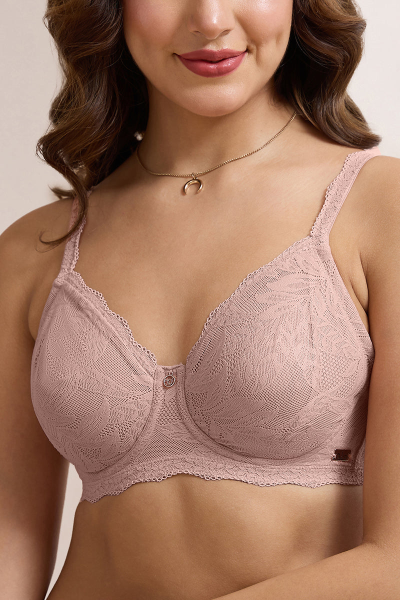 Lush Lace Lift Non-Padded Wired Bra - Misty Rose