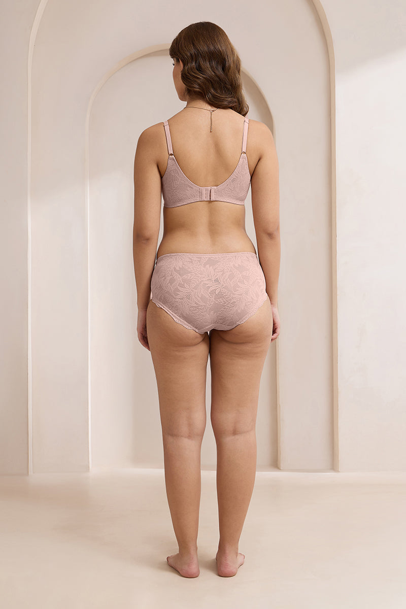 Lush Lace Padded Wired Bra - Misty Rose - Image 6 of 6