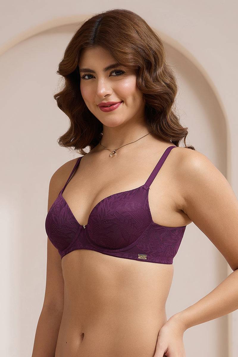 Lush Lace Padded Wired Bra - Pickled Beet - Image 3 of 7