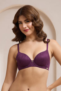 Lush Lace Padded Wired Bra - Pickled Beet thumbnail 1