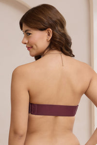 Radiant Padded Wired Strapless Bra - Burgandy thumbnail 5