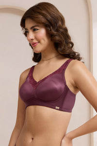 Radiant Curves Non-Padded Non-Wired Bra - Burgandy thumbnail 3