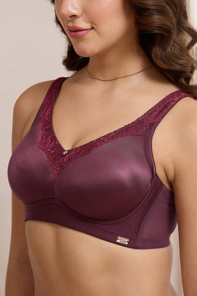 Radiant Curves Non-Padded Non-Wired Bra - Burgandy - Image 4 of 5