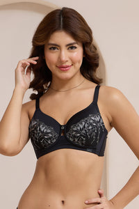 Radiant Lace Padded Non-Wired Bra - Black - color option