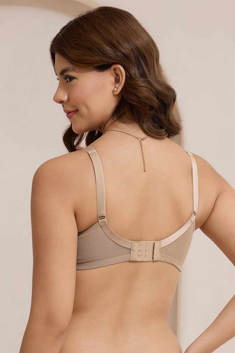Radiant Lace Padded Non-Wired Bra - Praline - Image 2 of 6