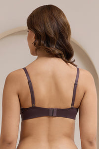 Bared Plunge Padded Non-Wired Bra - Fudge thumbnail 2