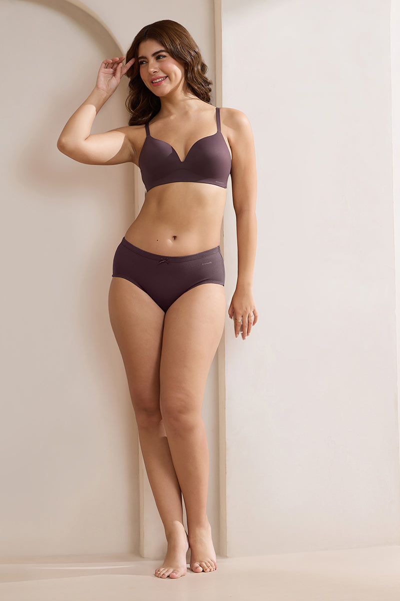 Bare’d Plunge Padded Non-Wired Bra - Fudge