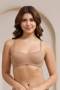 Bared Scoop Lift Padded Non-Wired Bra - Camel - color option