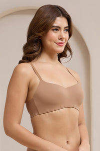 Bared Scoop Lift Padded Non-Wired Bra - Camel thumbnail 3