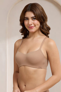 Bared Scoop Lift Padded Non-Wired Bra - Camel thumbnail 4