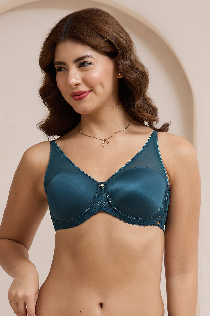 Glimmer Lace Padded Wired Bra - Reflecting Pond - Image 1 of 7