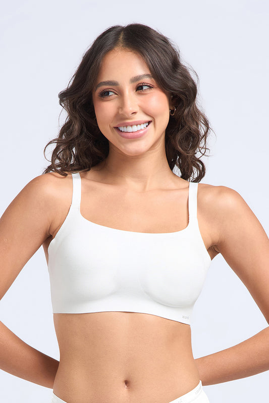 Invisi Chic Cotton Bra - White