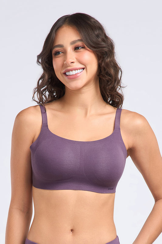 Invisi Chic Cotton Bra - Grape Jam