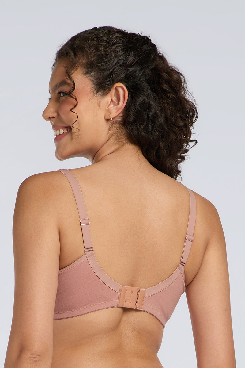 COTTON DAILY SUPPORT BRA - Cameo Brown