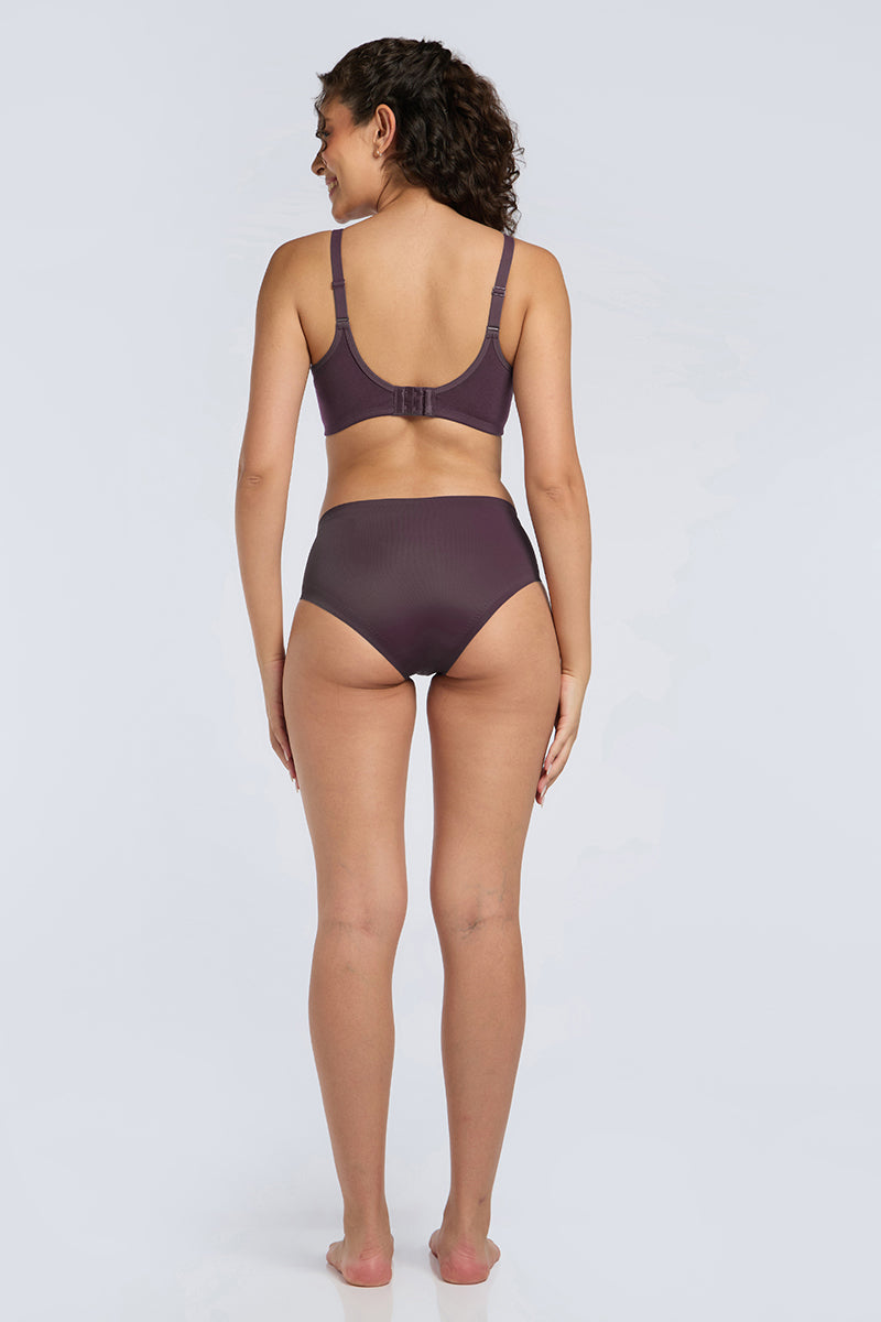 COTTON SMOOTH BACK BRA - FIG