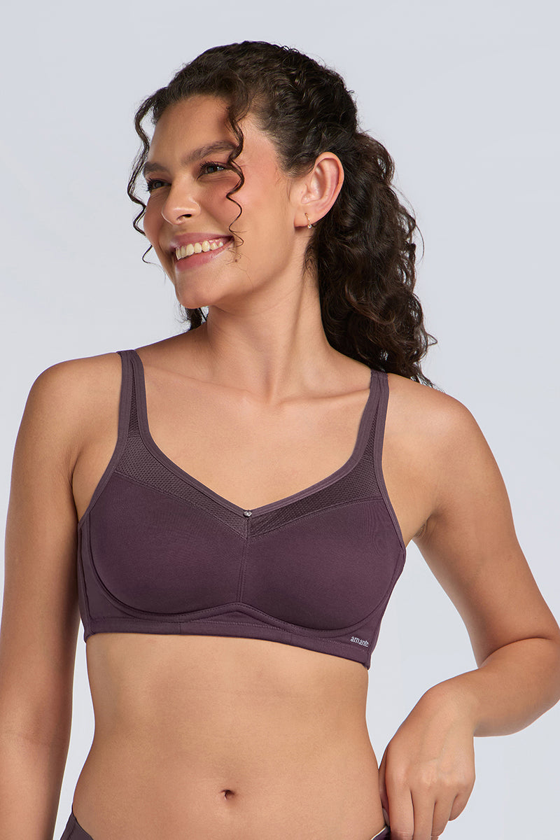 COTTON SMOOTH BACK BRA - FIG